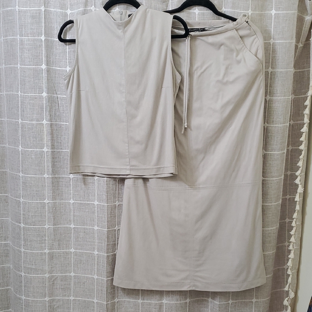 Chapter One Cream Midi Pencil Skirt Set Casual